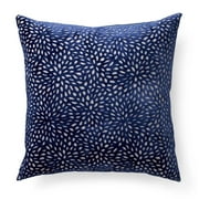 Better Homes & Gardens Gray Velvet Blooms 20X20 Square Feather Filled Throw Pillow, Single Pillow, Velvet Burnout