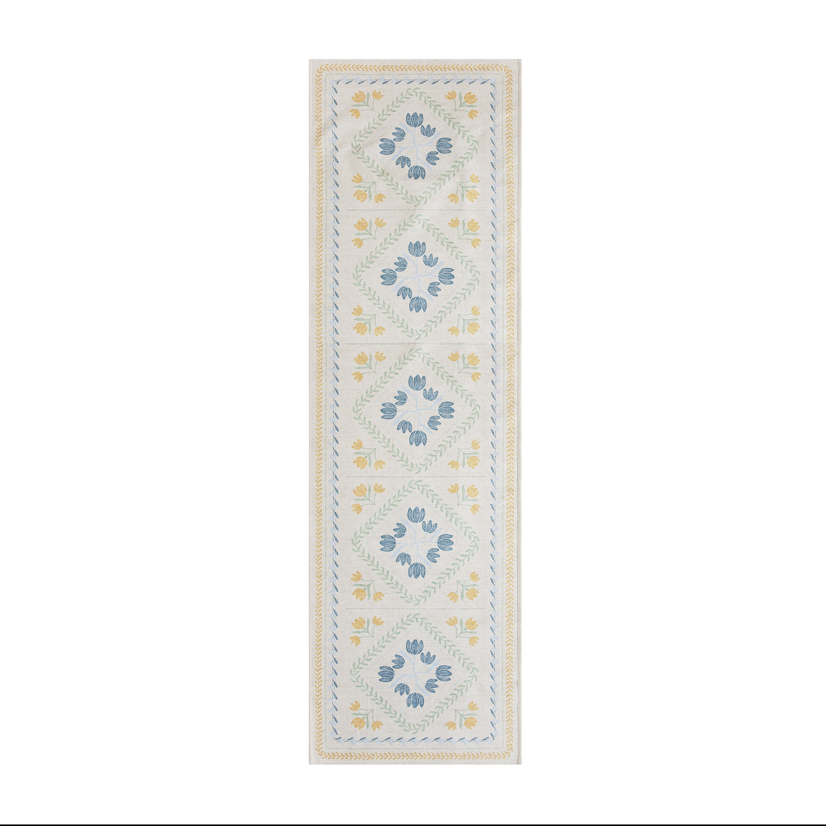 Better Homes & Gardens Blue & Yellow Soliel Floral 30" x 102" Runner Rug