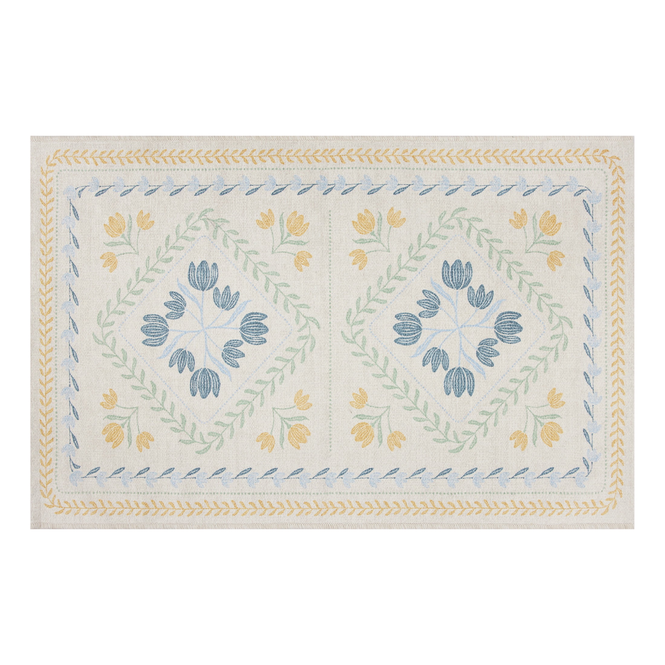 Better Homes & Gardens Blue & Yellow Soliel Floral 30" x 46" Accent Rug
