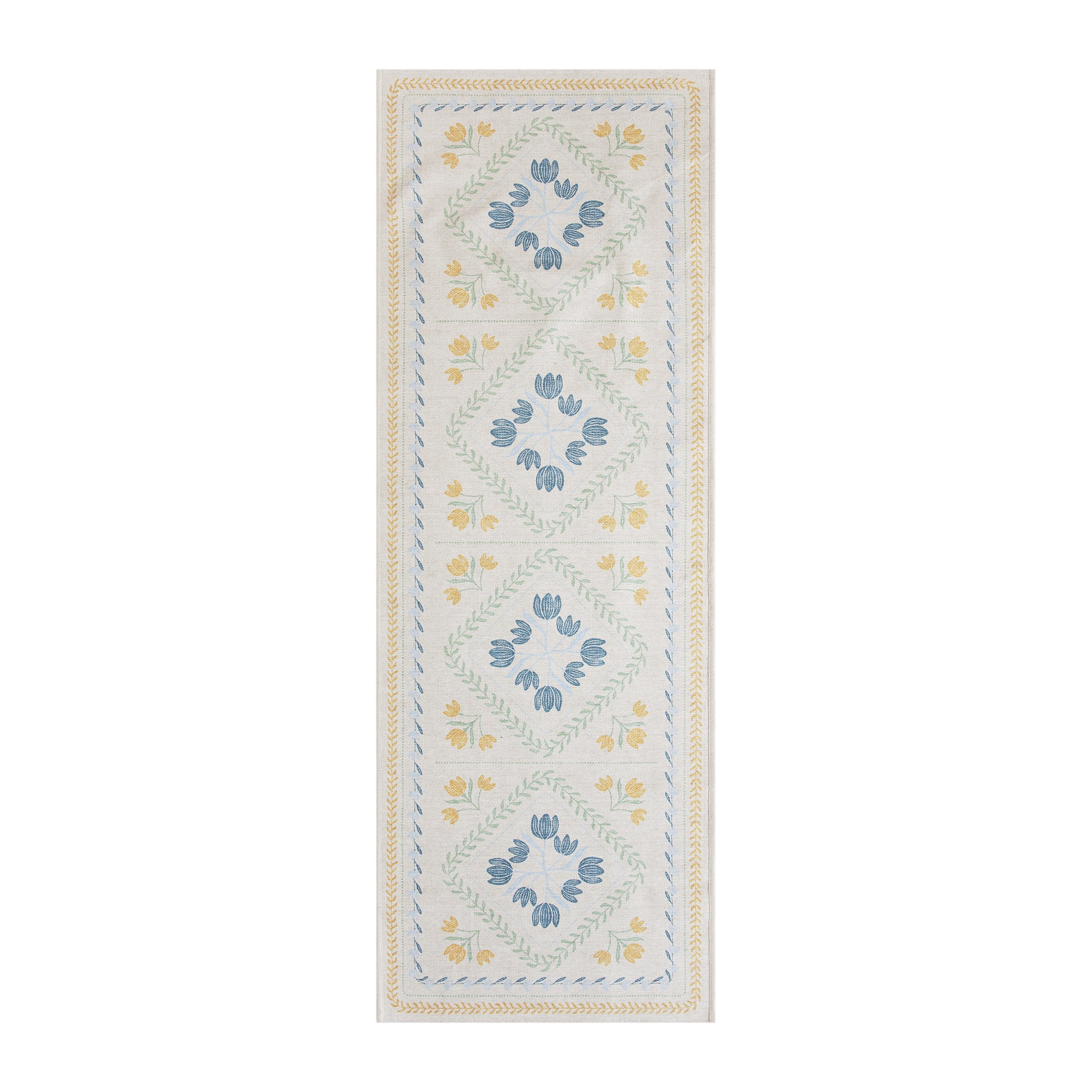 Better Homes & Gardens Blue & Yellow Soliel Floral 30" x 84" Runner Rug