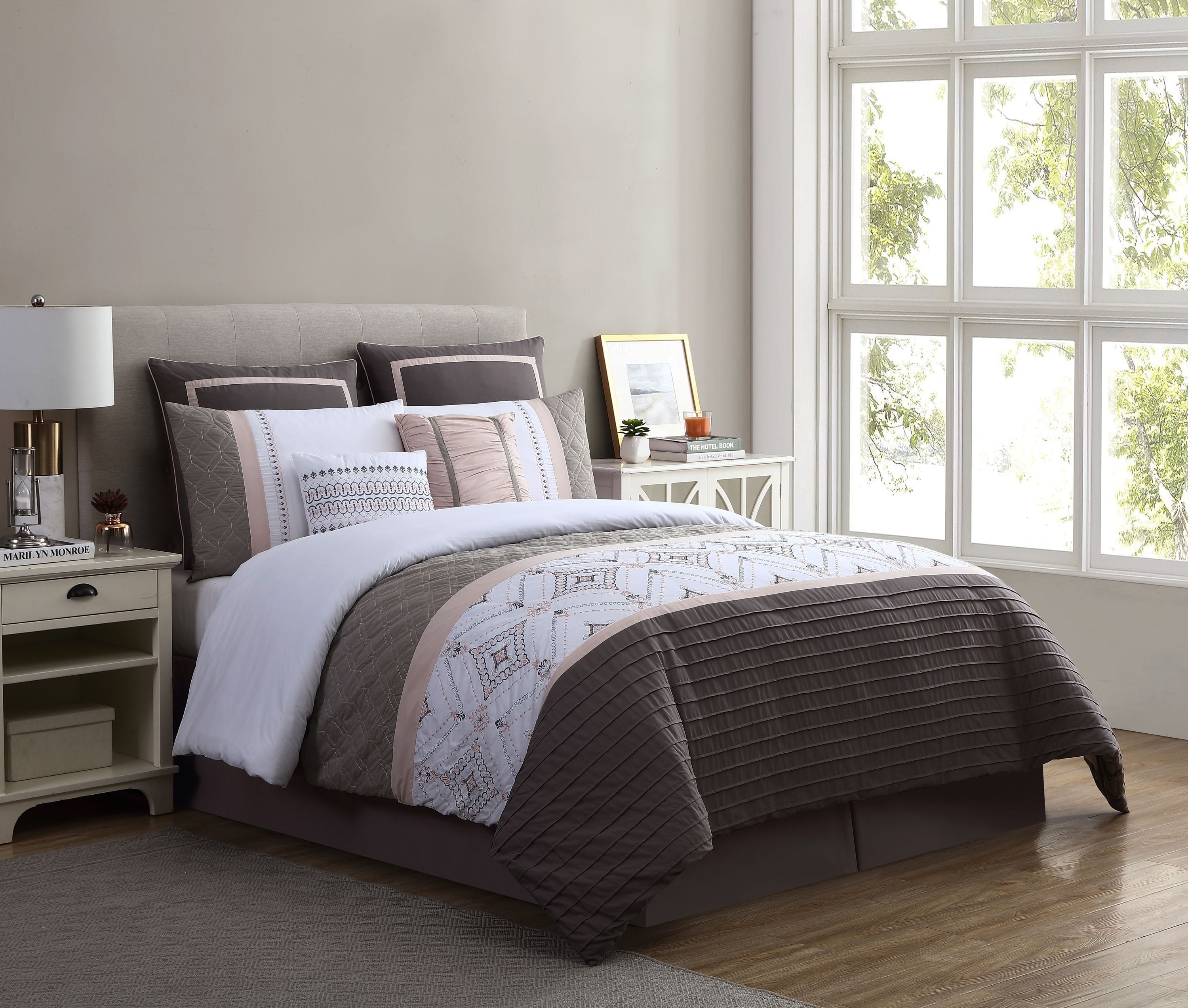 Better Homes & Gardens Blush Embroidered 8Piece Comforter Set, King