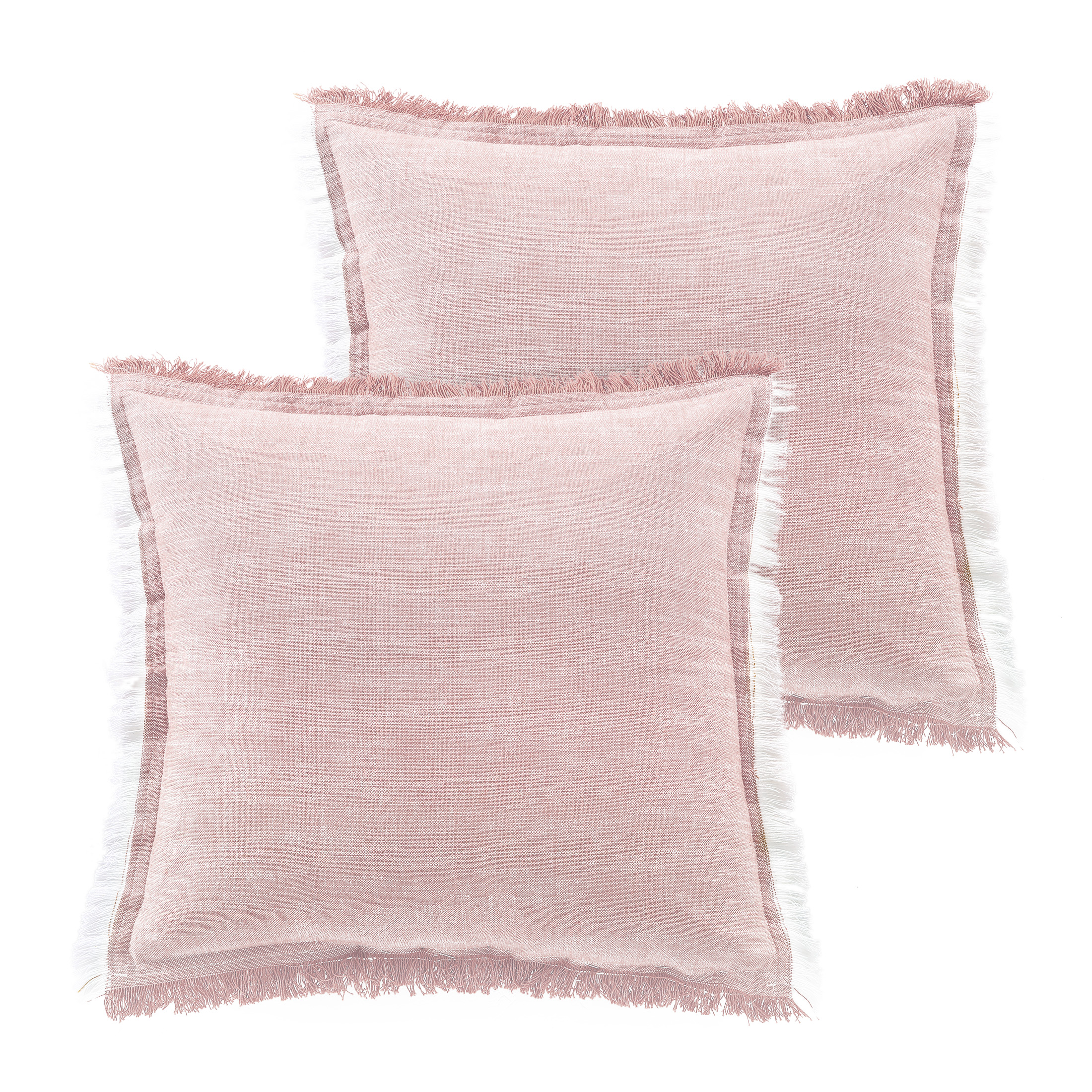 Better Homes & Gardens, Blush Throw Pillows, Square, 20" x 20", Rose Blush, 2 Pack - image 1 of 5