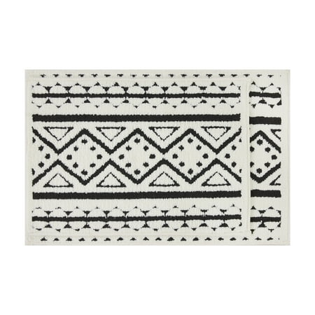 Better Homes & Gardens Boho Chic Bath Rug Set - Ivory/Black - 2 Piece Set
