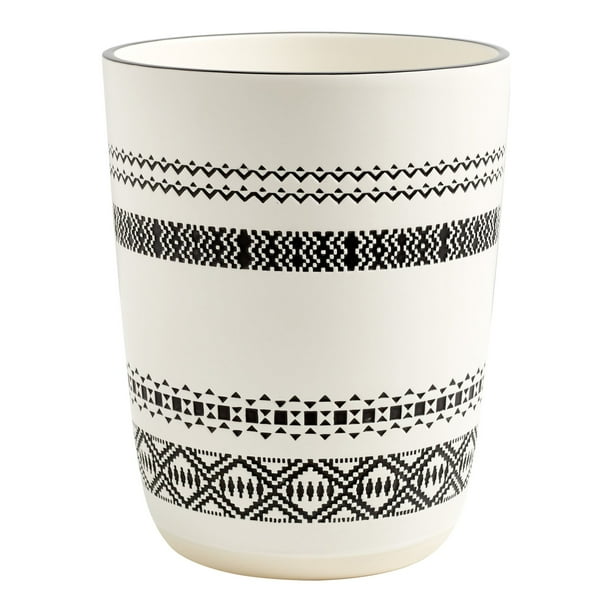 Better Homes & Gardens Boho Chic Wastebasket Black, Ceramic