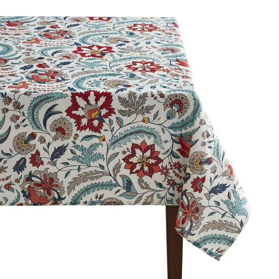Better Homes & Gardens Boho Jacobean Fabric Tablecloth, Multicolor, 60"W x 102"L, Available in Multiple Sizes