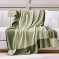 thumbnail image 1 of Better Homes & Gardens Border Knit Oversized Couch Throw Blanket, Pesto Cream, 50 x 72 in, 1 of 5