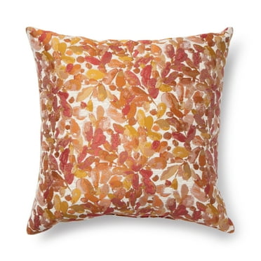 Better Homes & Gardens Botanical Decorative Square Pillow, 20" x 20", Spice