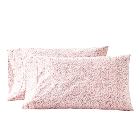 Better Homes & Gardens Botanical Old Rose Cotton Percale Pillowcases, King (2 Count)