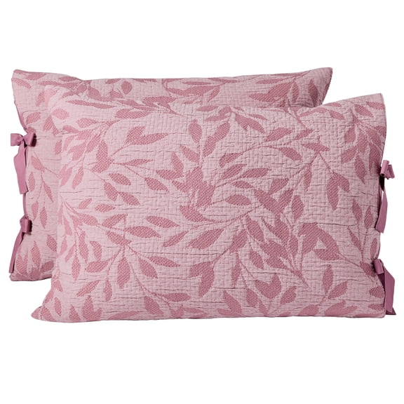 Better Homes & Gardens Botanical Double Cloth Pillow Shams, King, Violet Gem, 2 Pack