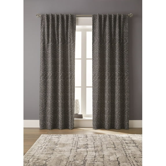 Better Homes & Gardens Boucle Blackout Curtain Panel, 1-Piece, Black, 50" W x 84" L