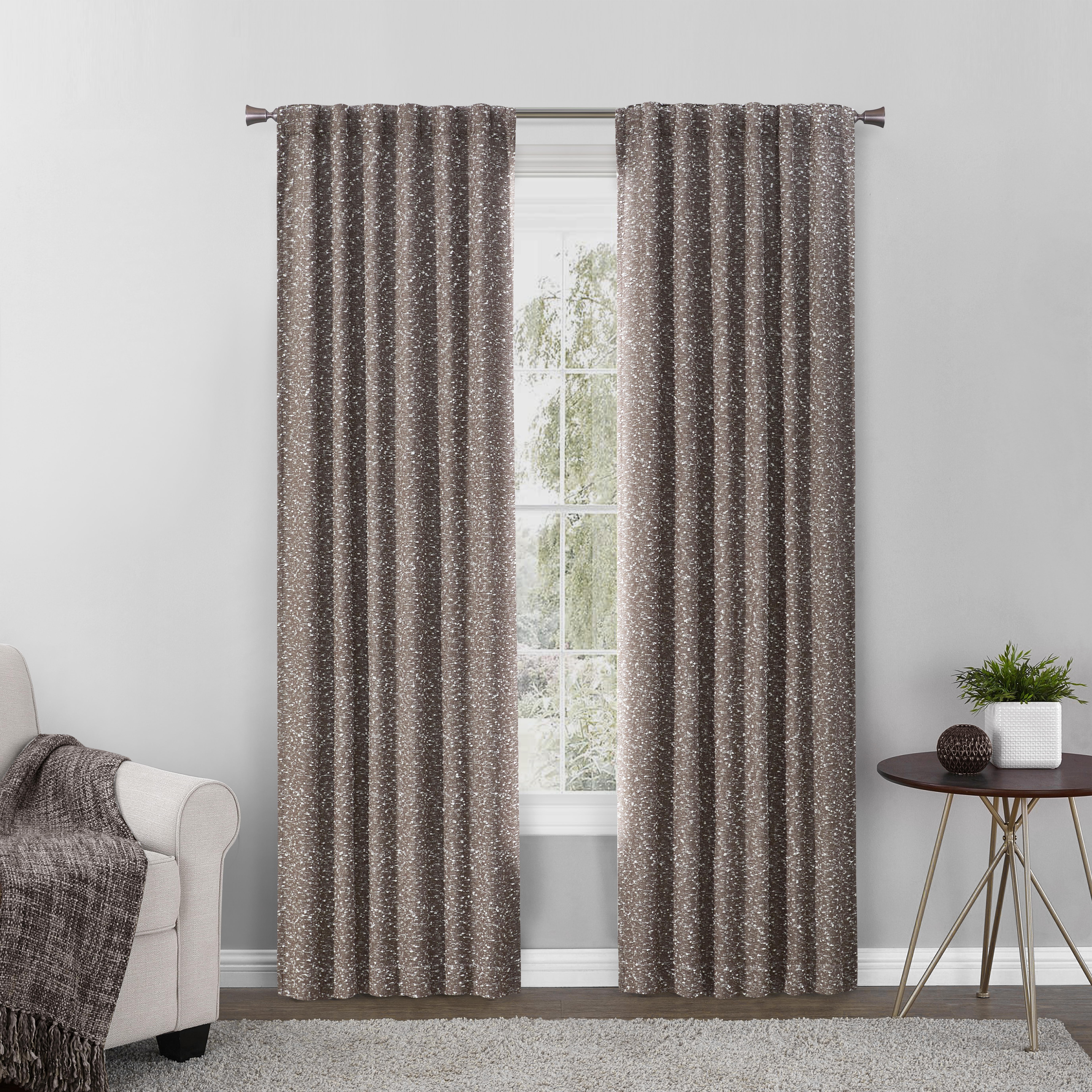Better Homes & Gardens Boucle Blackout Curtain Panel, 1-Piece, Brown, 50" W x 108" L