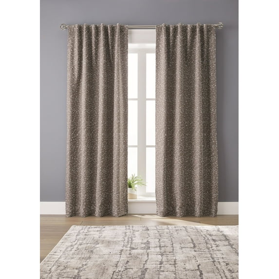 Better Homes & Gardens Boucle Blackout Curtain Panel, 1-Piece, Brown, 50" W x 84" L