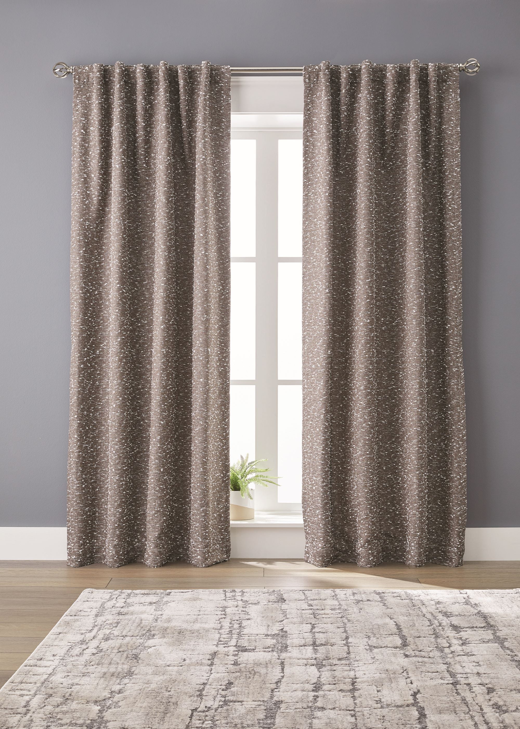 Better Homes & Gardens Boucle Blackout Curtain Panel, 1-Piece, Brown, 50" W x 95" L