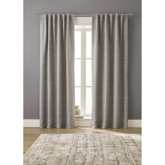 Better Homes & Gardens Boucle Blackout Curtain Panel, 1-Piece, Gray, 50" W x 84" L