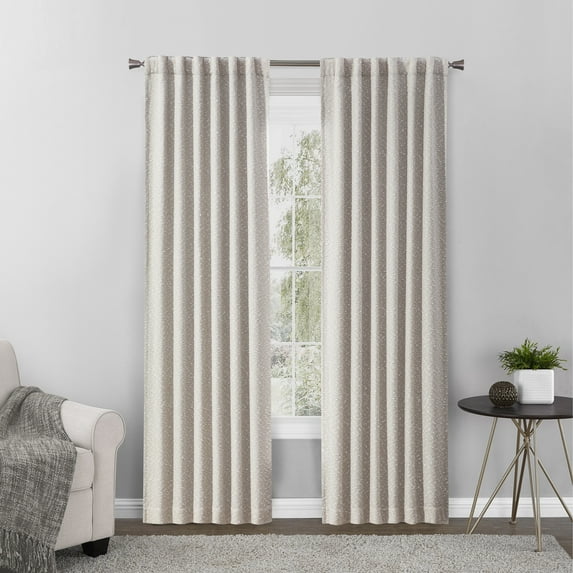 Better Homes & Gardens Boucle Blackout Curtain Panel, 1-Piece, Beige, 50"W x 95"L