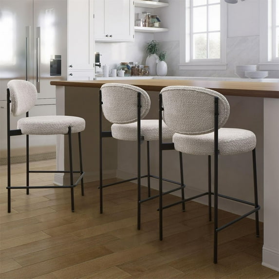 Better Homes & Gardens Boucle Counter Stool, Cream