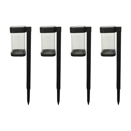 Better Homes & Gardens Braylee Solar Powered Black Landscape LED Pathway Downlight, 20 Lumens (4 Count)