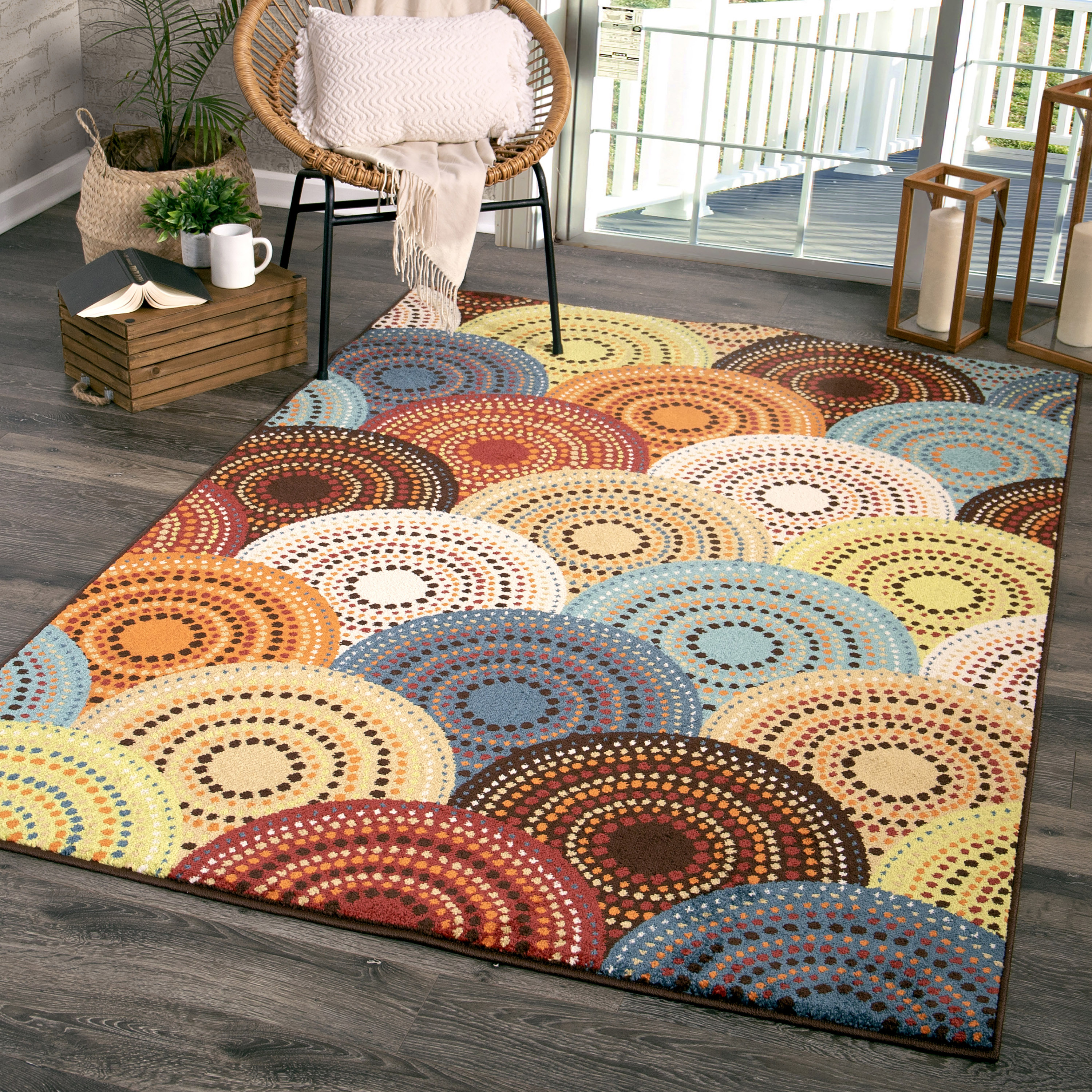 Better Homes & Gardens Bright Dotted Circles 5' X 7' Multi Area Rug - image 1 of 8
