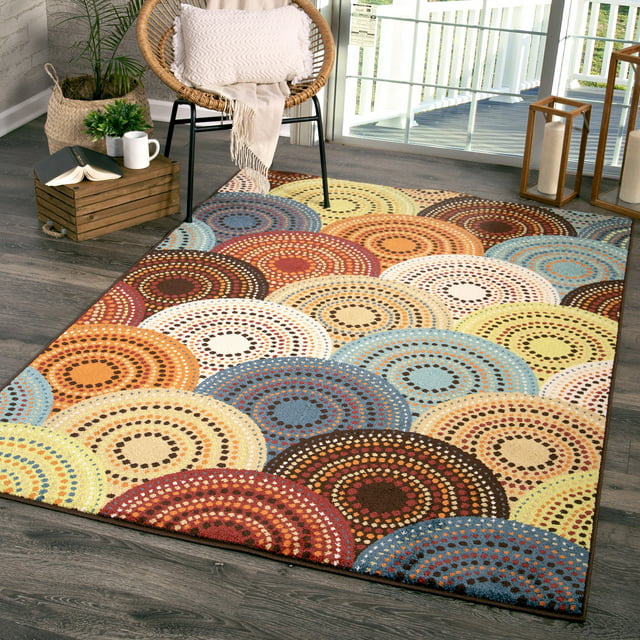 Better Homes & Gardens Bright Dotted Circles 5' X 7' Multi Area Rug