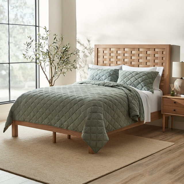 Better Homes & Gardens Bristol Queen Woven Bed, Natural Oak finish, by
