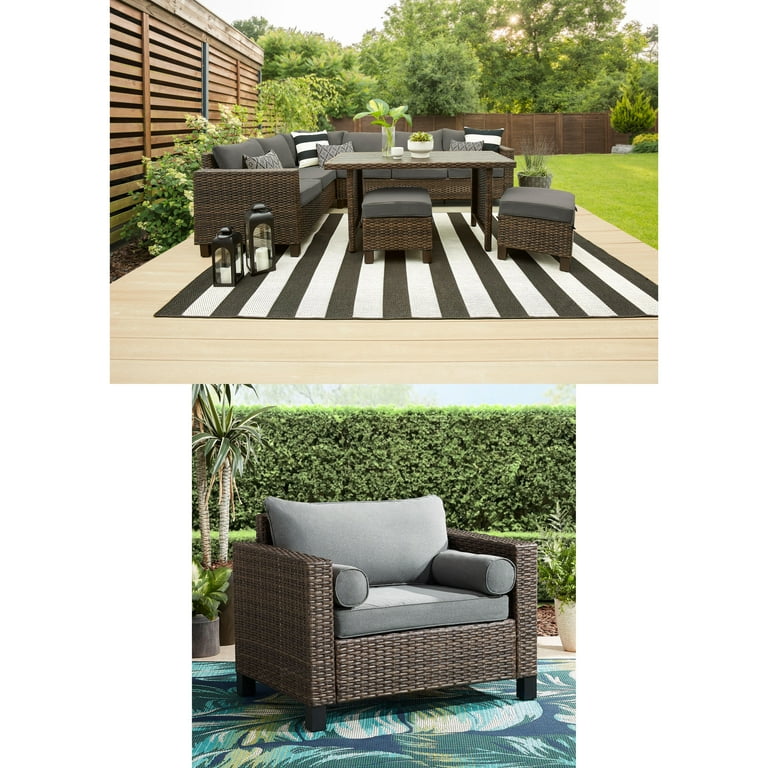 Brookbury 5 piece wicker sectional dining set hot sale