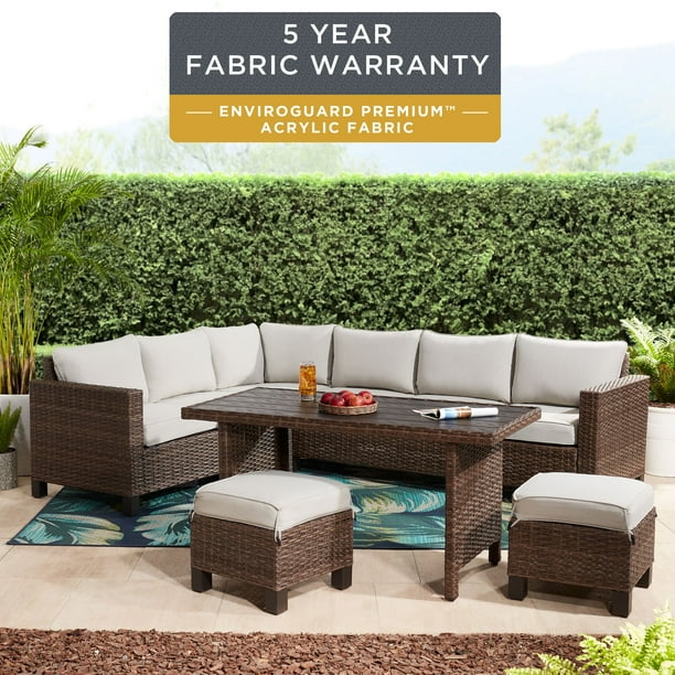 Better Homes & Gardens Brookbury 5Piece Outdoor Wicker Sectional