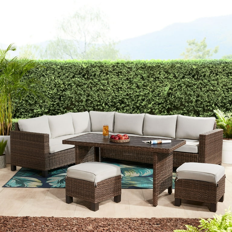 Better Homes Gardens Brookbury 5 Piece Wicker Sectional Dining