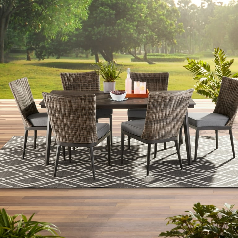 Better Homes Gardens Brookbury 7 piece Wicker Dining Set Walmart