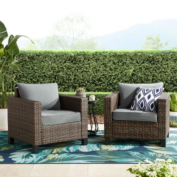 Better Homes & Gardens Brookbury Outdoor Club Chair 2 Pack - Gray