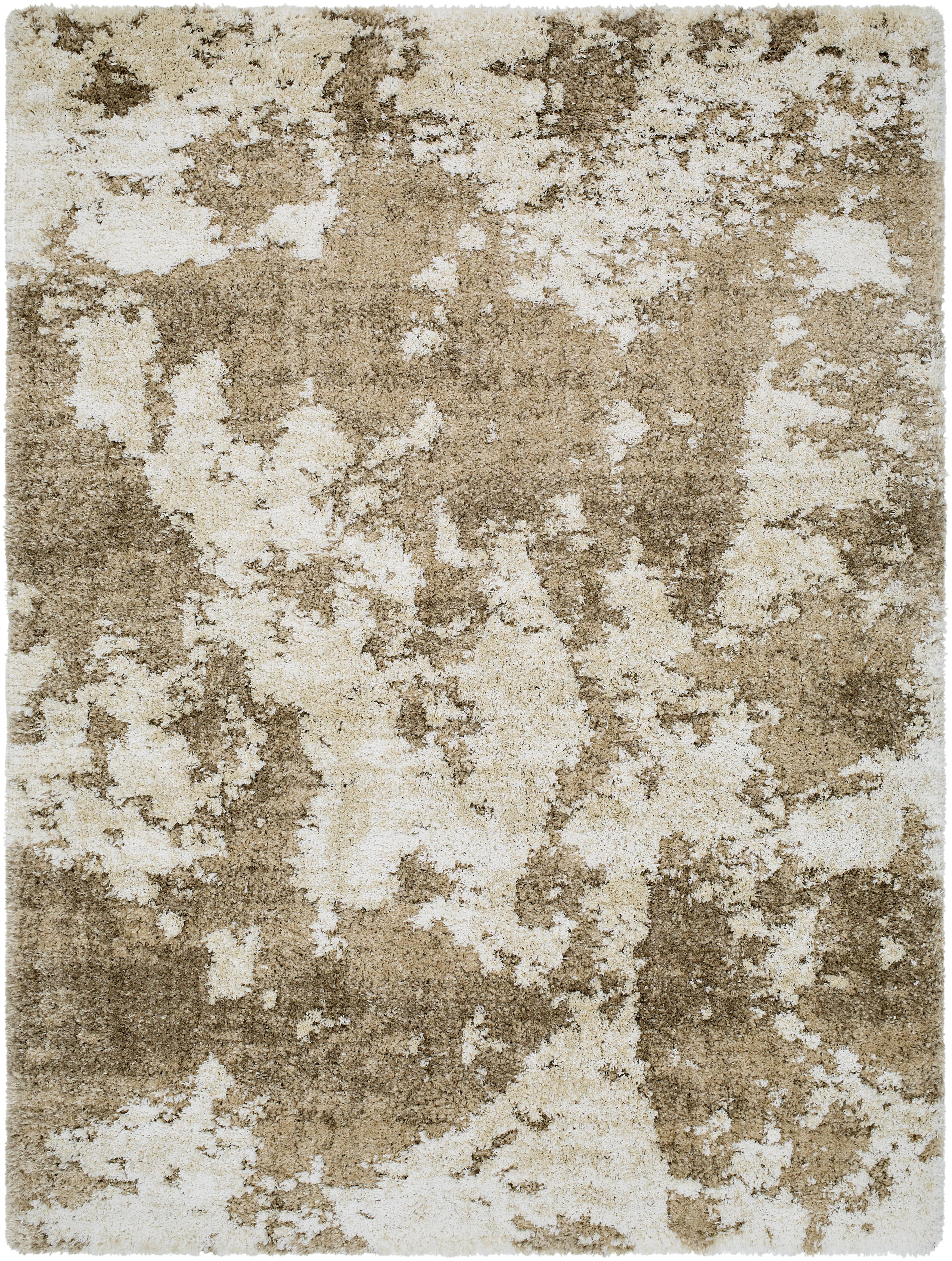 Better Homes & Gardens Brown Abstract High/Low Shag Area Rug, Brown, 5'3" x 7