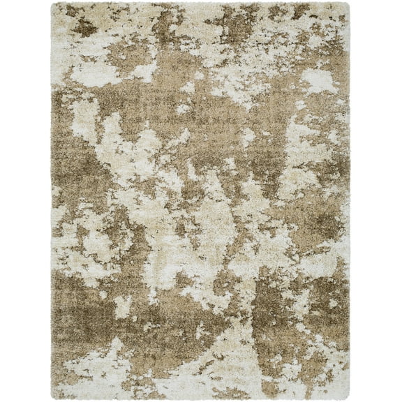 Better Homes & Gardens Brown Abstract High/Low Shag Area Rug, Brown, 5'3" x 7