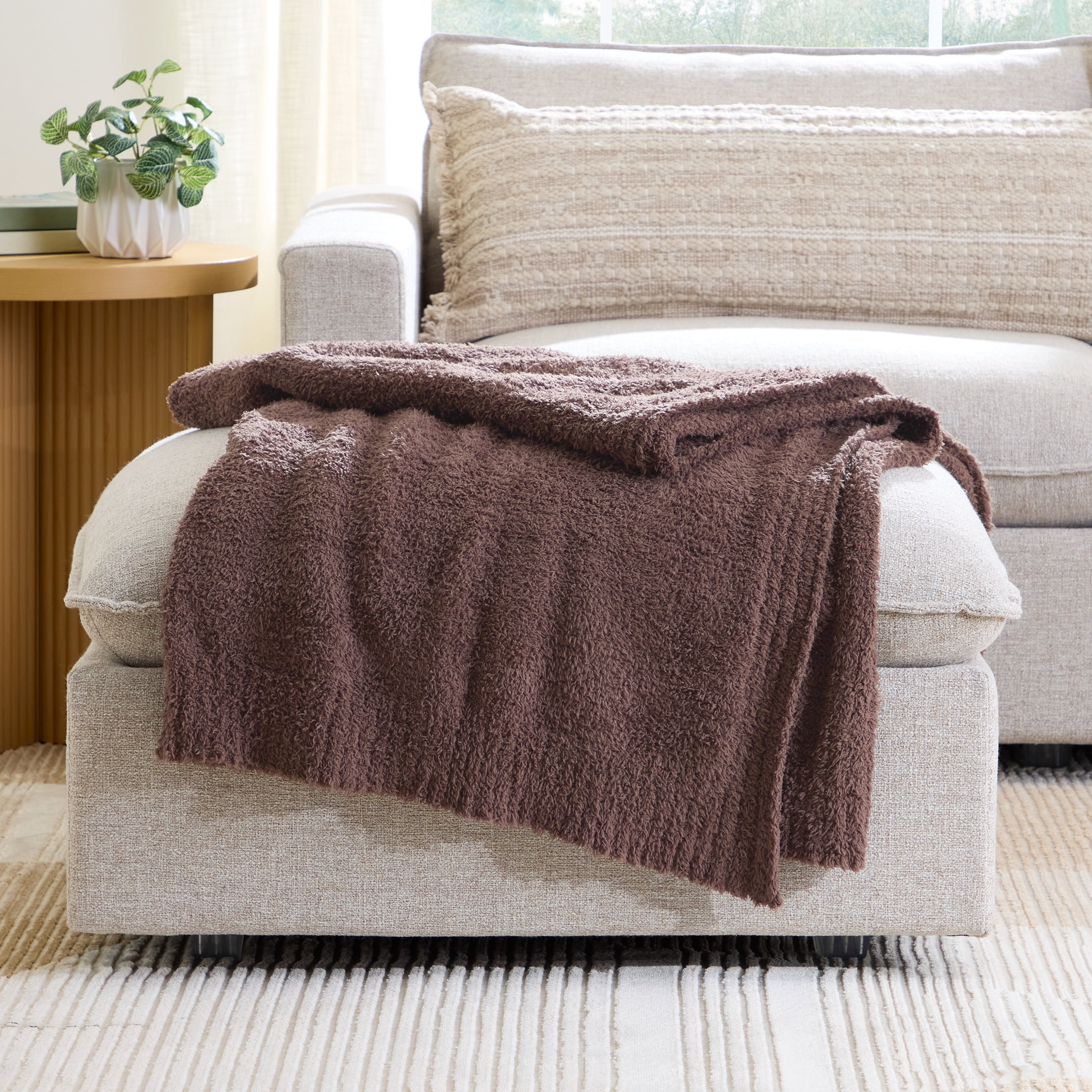 Better Homes & Gardens Cozy Knit Throw Blanket, Brown Basket, 50 x 72 in