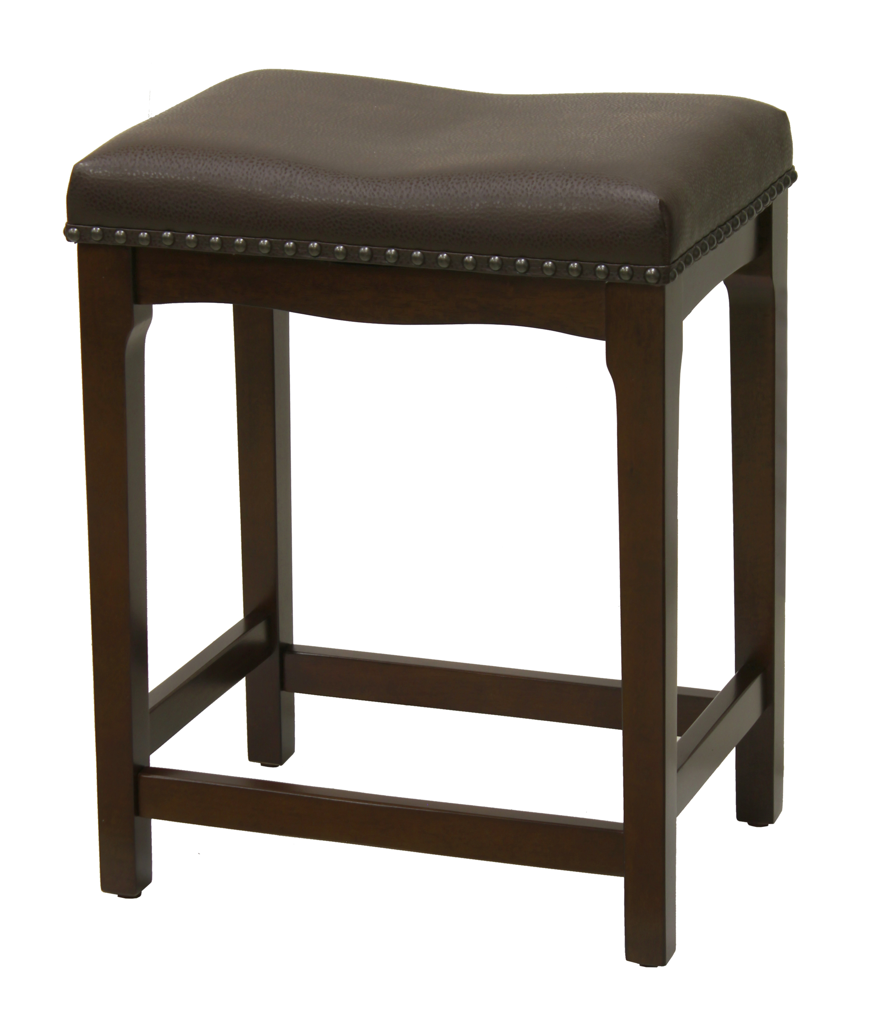 Better Homes & Gardens Brown Faux Leather Wayne 24" Saddle Bar Stool - image 1 of 2