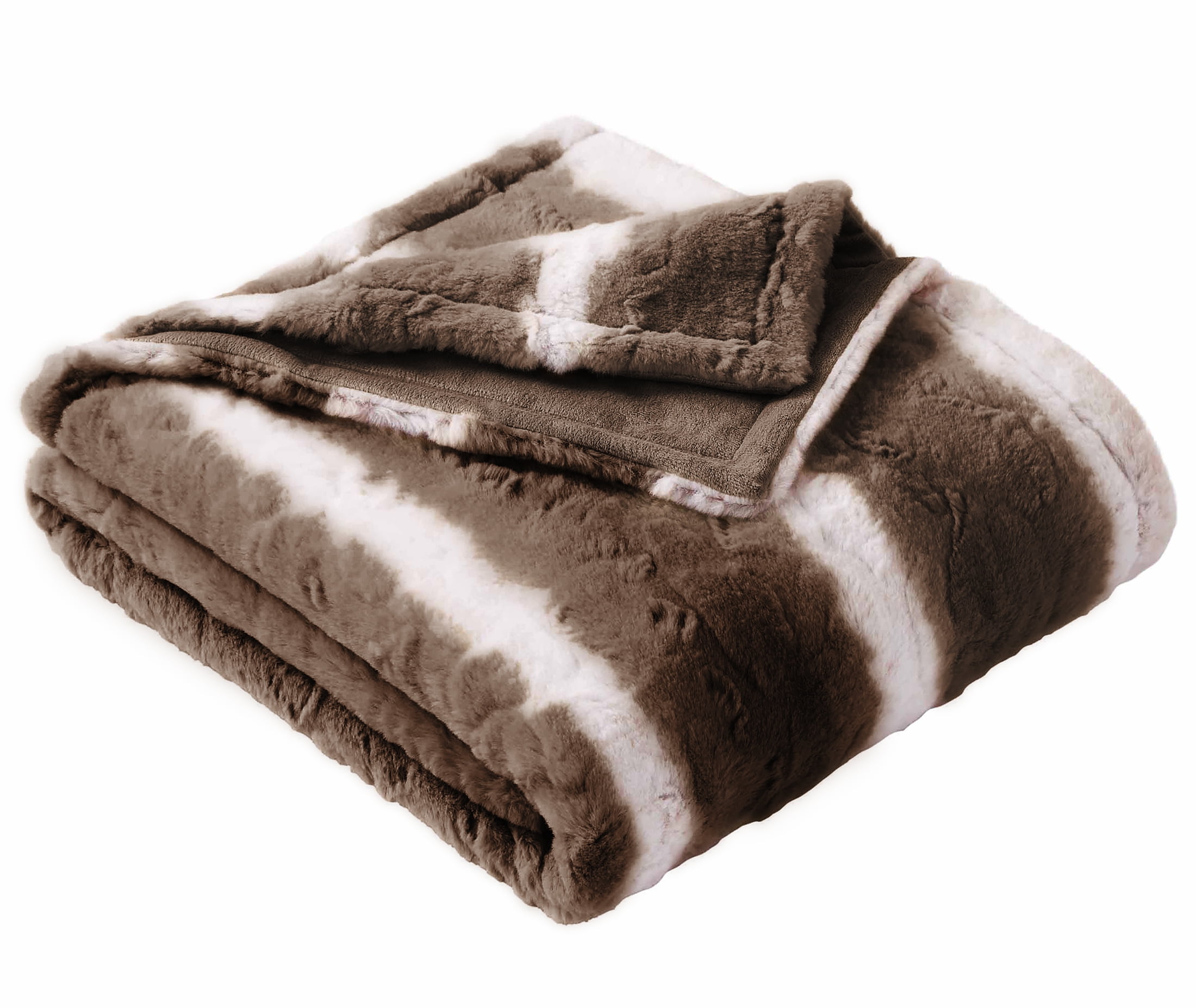 Better Homes & Gardens Brown Ombre Faux Fur Throw, 50" x 72", Adult/Teen