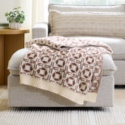 Better Homes & Gardens Hi-Lo Cozy Knit Oversized Couch Throw Blanket, Brown Tile, 50 x 72 in