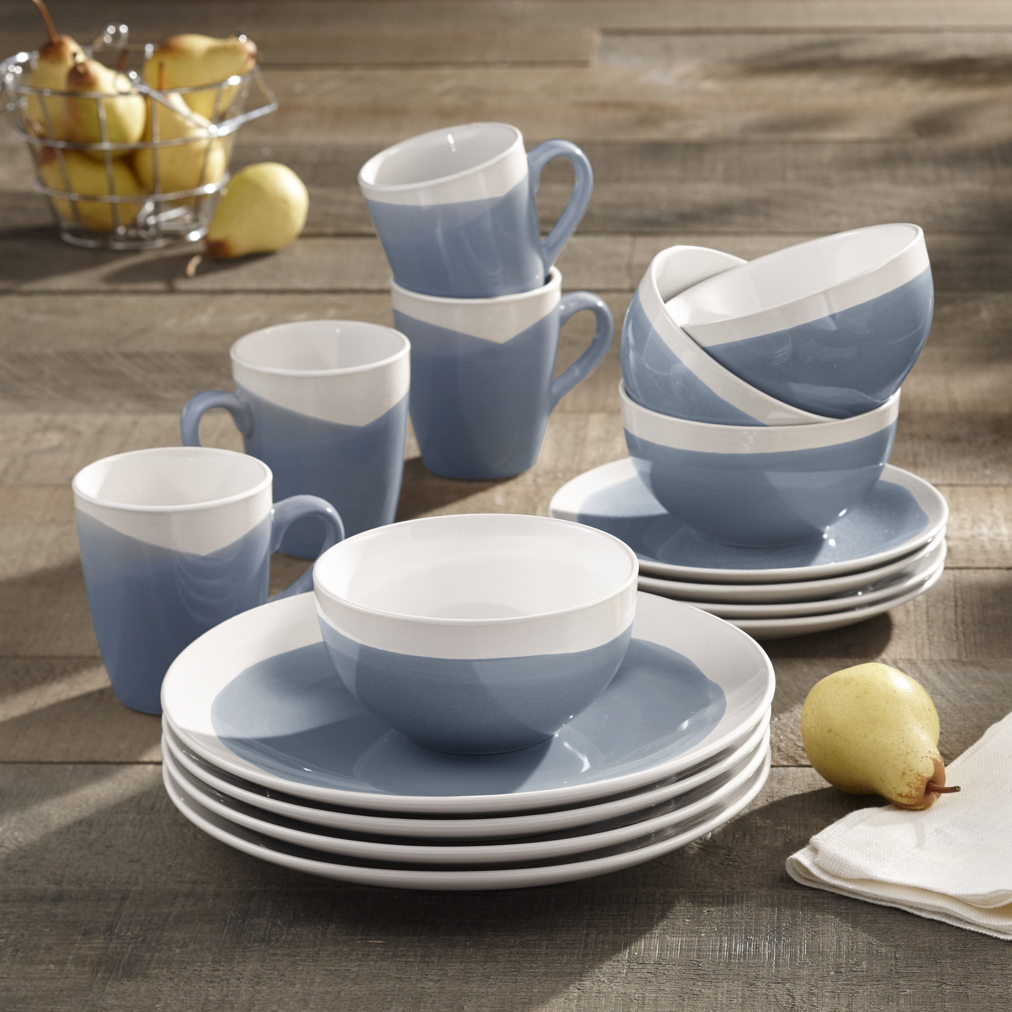 Better Homes Gardens Brushstroke 16 piece Dinnerware Set Charcoal