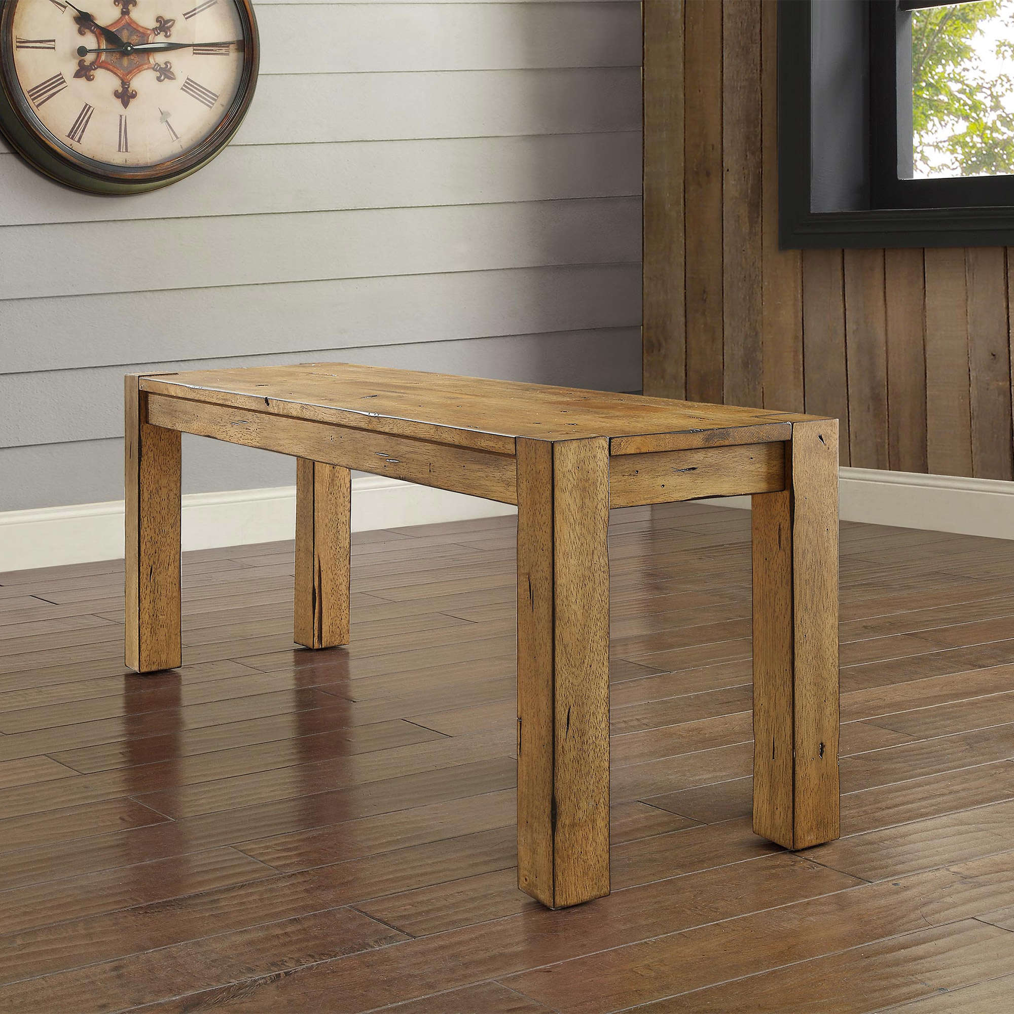 Better Homes & Gardens Bryant Solid Wood Dining Bench, Rustic Brown - image 1 of 8