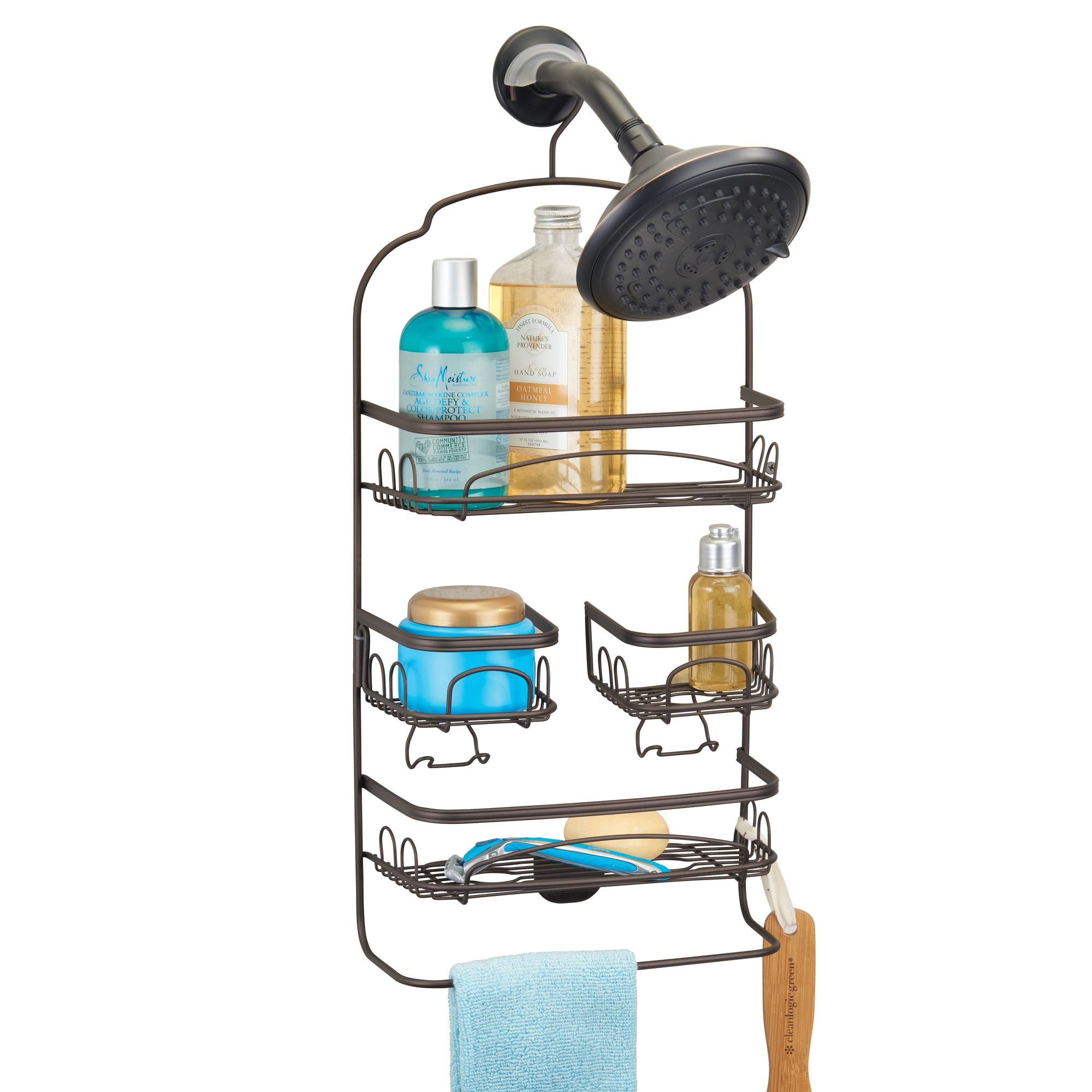 Satin Nickel Steel Corner Shower Basket, Better Homes & Gardens, 1 Shelf,  Suction/Adhesive