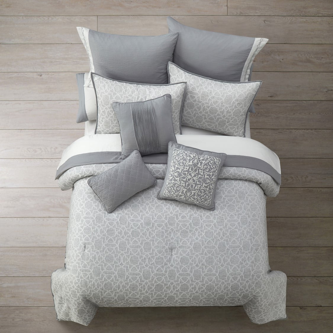 Better Homes & Gardens Buckingham Jacquard 12-Piece Grey Bed in a Bag