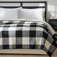 thumbnail image 1 of Better Homes & Gardens Buffalo Plaid Cotton Quilt, King, Black & White Bedding, 1 of 8