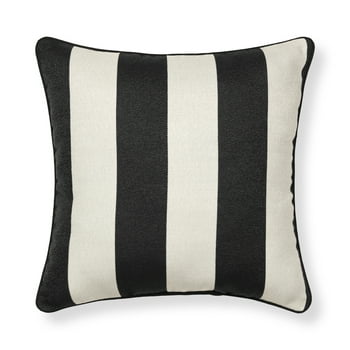 Better Homes & Gardens Cabana Black and White Striped Pillow, 19" x 19", Square Pillow, 1 per Pack