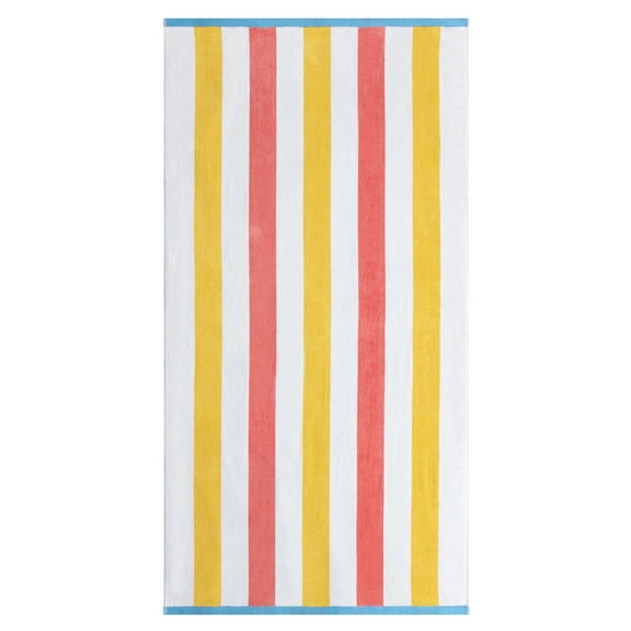 Better Homes & Gardens Cabana Stripe Oversized Beach Towel, 72" x 38", Pink and Yellow