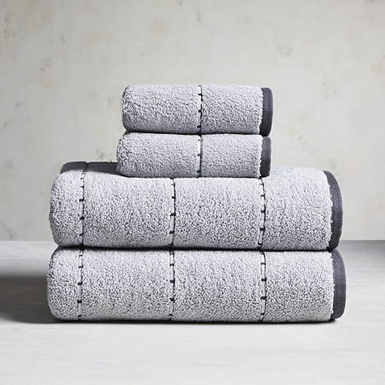 Woverly Decorative Stripe 6-Pc. Quick Dry Bath Towel Set | Gray | One Size | Bath Towels Bath Towel Sets | Quick Dry|Pill Resistant