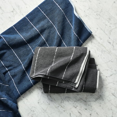 Better Homes & Gardens Caldwell Stripe Bath Towel, Gray Shadow