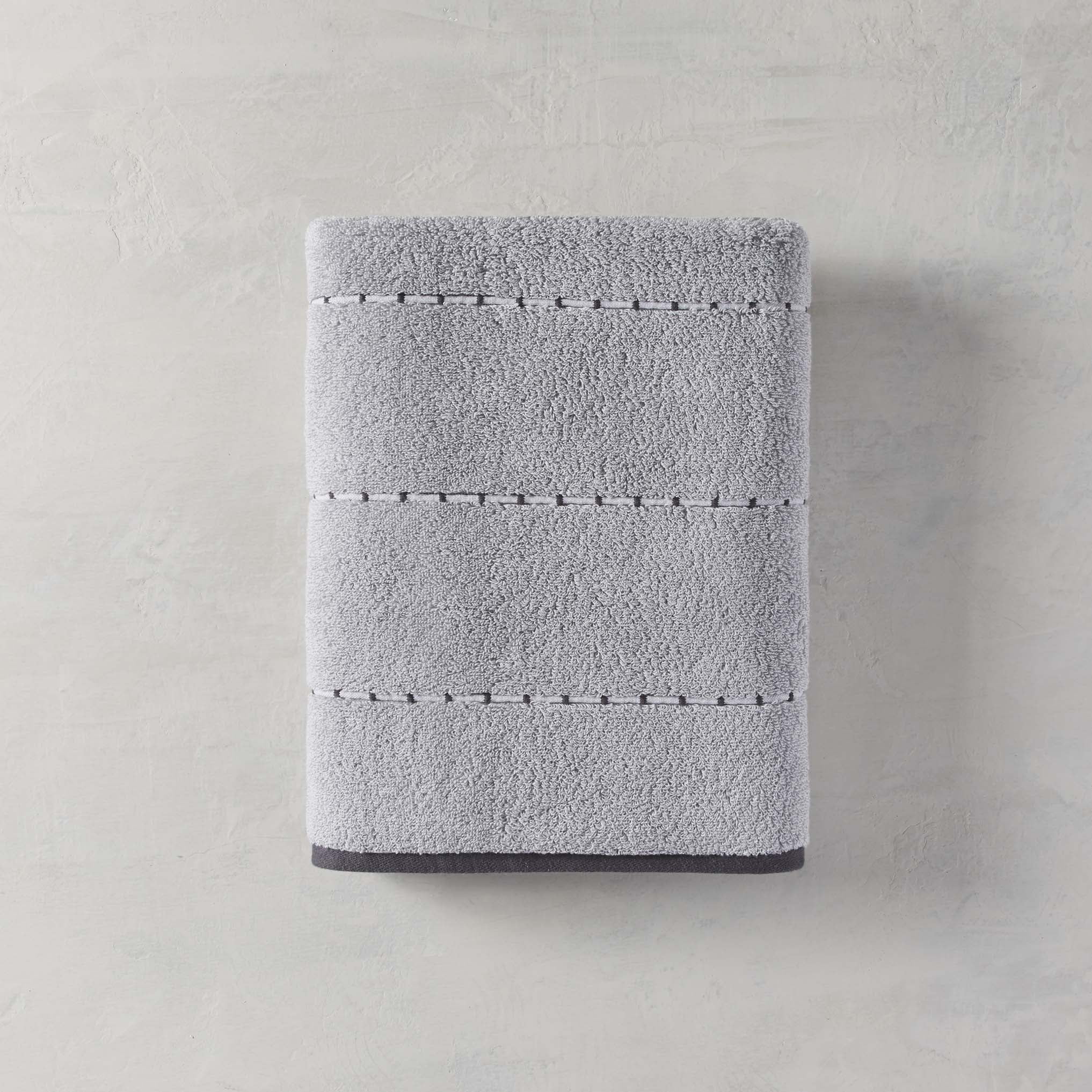 Better Homes & Gardens Caldwell Stripe Bath Towel, Soft Silver