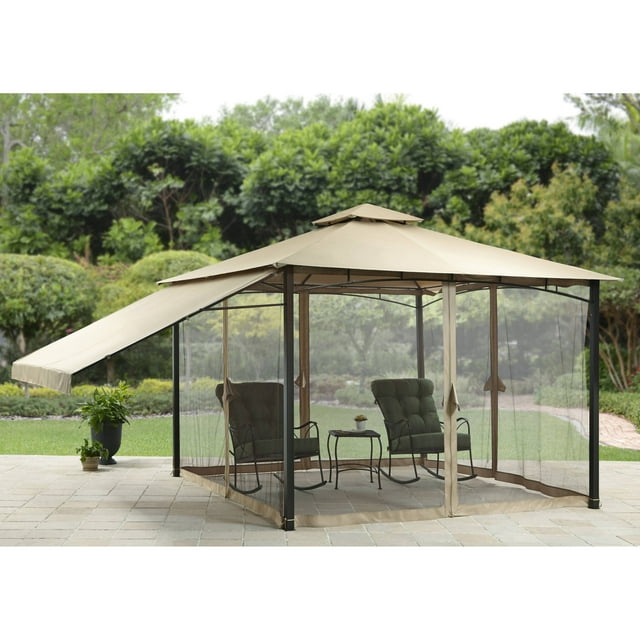 Better Homes & Gardens Canal Drive 11' x 11' Cabin Style Gazebo with Adjustable Side