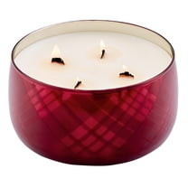 Better Homes & Gardens 4-Wick 60 oz Plaid Glass Jar Candle, Intense ...
