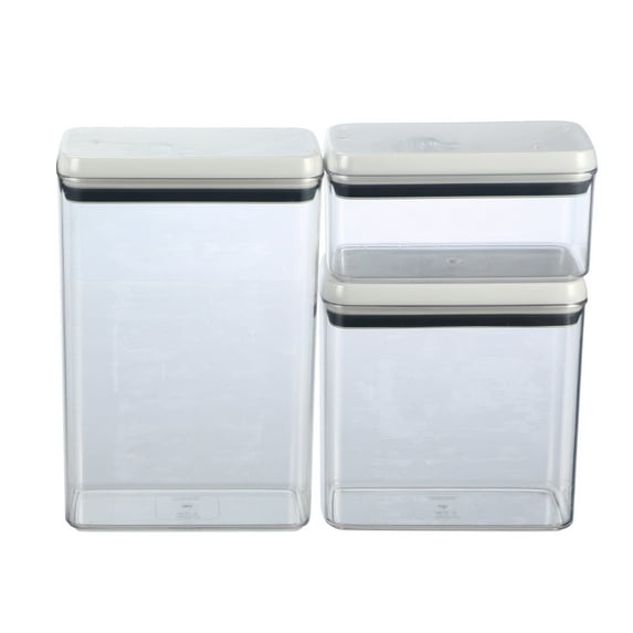 Better Homes & Gardens Canister Pack of 3 - Flip-Tite® Rectangular Food Storage Container Set, Ideal Use for Pantry Organization and Food Storage