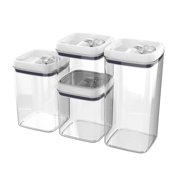 Tupperware, Storage & Organization, Onetouch Tupperware Silver Canister  Set With Black Lids Set4
