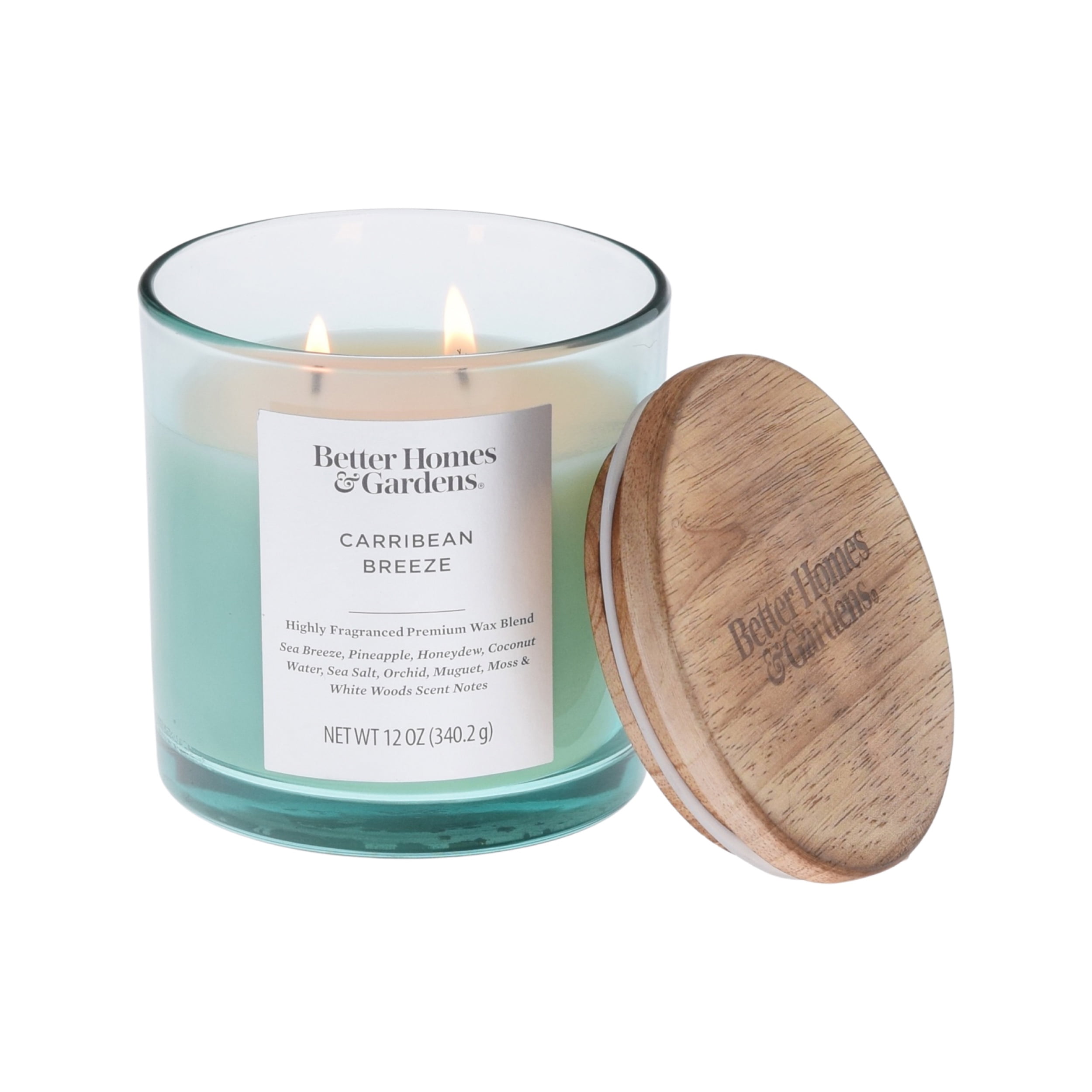 Better Homes and Gardens Caribbean Sea Breeze Scented 2-Wick Ombre Jar Candle 12oz.
